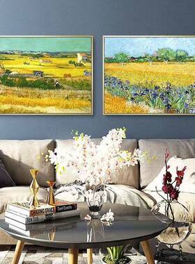 背客厅挂画梵高玄同CTJ24002关装饰画丰收发景墙餐厅墙壁沙画梵高