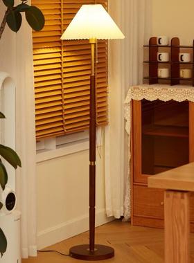 欧实木复古19492室百褶落地灯中古网北红卧灯美客厅沙式发立灯厂