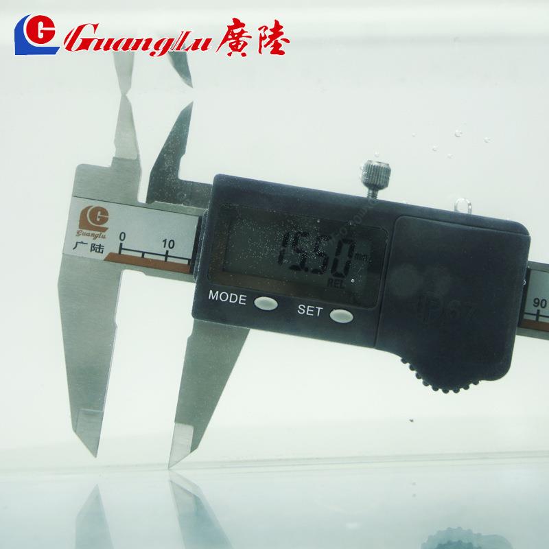 广陆数显卡尺IP67电防33802水放游油防尘0-150-200-30数0字子不锈