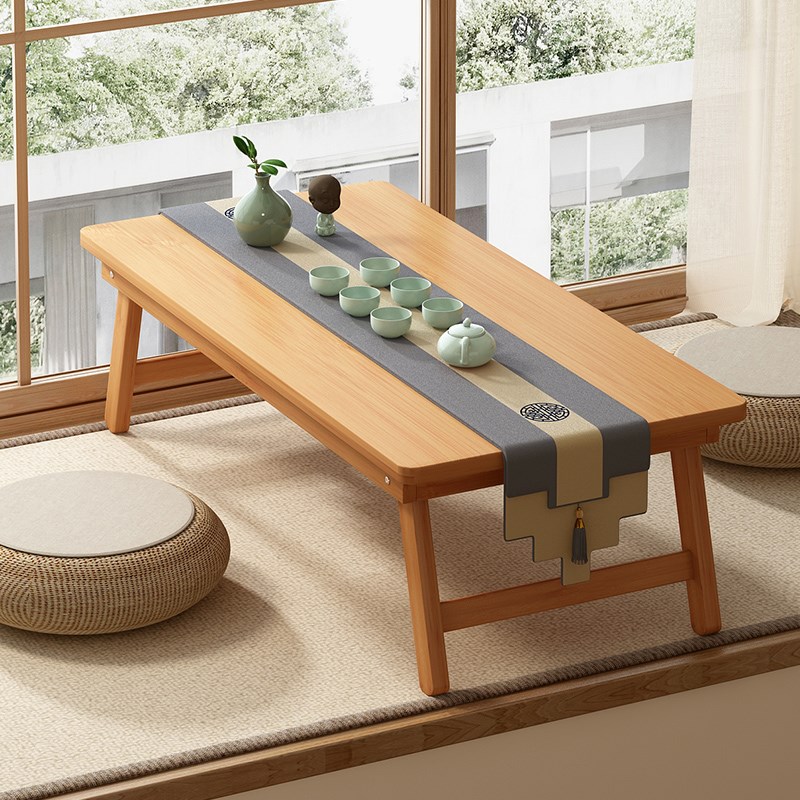 飘窗小桌子榻榻米茶桌茶台窗台可折叠茶几炕桌坐S地家用禅意矮桌