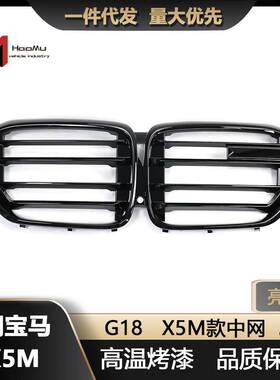 适用于宝马X5G05LCIG18LCI改X5M中网改装亮黑横杠中网格栅