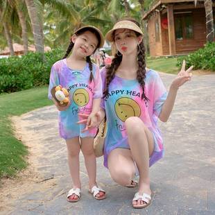 聚拢显瘦儿童小女童泳衣温泉泳装 新款 亲子母女泳衣分体三件套短裤