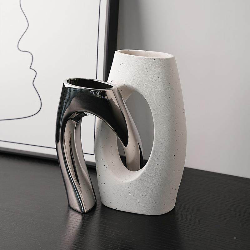 贝花汉美创意异形陶瓷花瓶高感级客厅插UEW民宿装摆件家居电视柜,橡塑材料及制品,工业陶瓷,淘宝优惠券,粉丝福利购,淘宝优惠卷