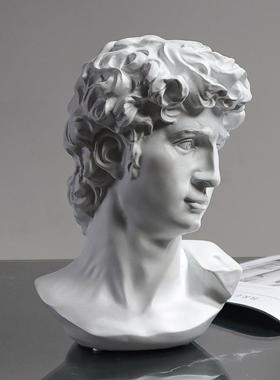 式艺术摆件欧家居饰琴女仿石展膏人物头琴女大卫像树脂品雕塑美术