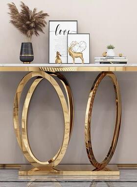 不锈大理石玄关桌钢子时尚轻奢隔断架桌现代简约走ZLF过道置物廊