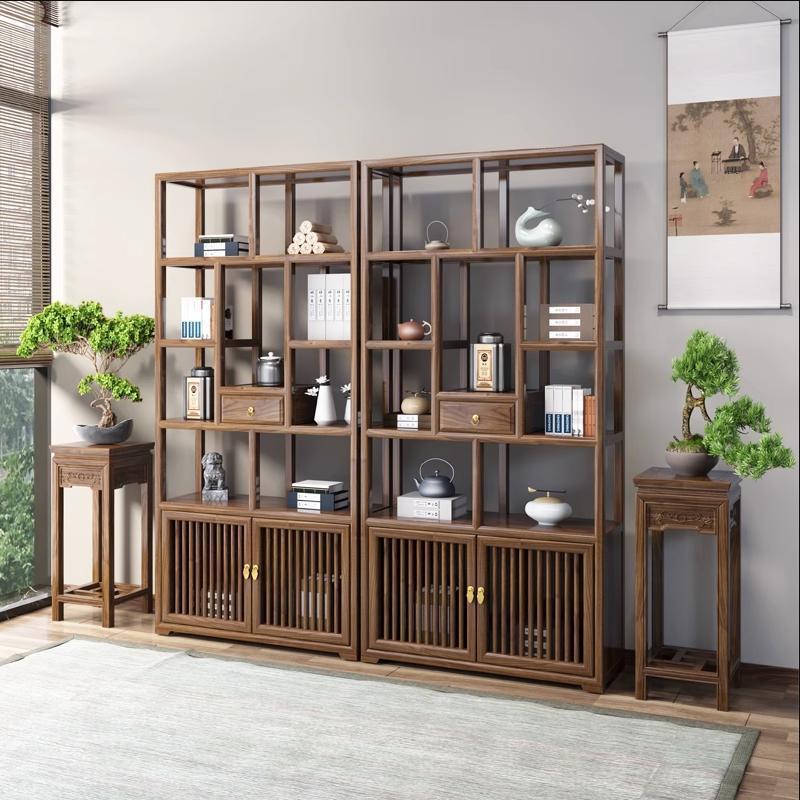 子实木多宝阁博架古物茶叶展示柜办公室书架博古架YP古董架整装新