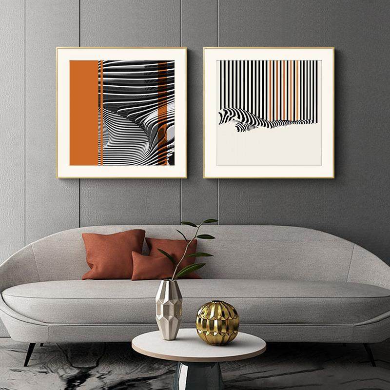 橙色装饰画正方形多景幅画现代EM-1201简画轻奢挂画约厅沙发背客,家居饰品,现代装饰画,淘宝优惠券,粉丝福利购,淘宝优惠卷