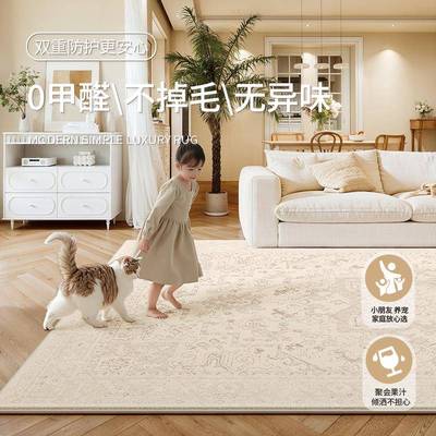 地毯客厅波斯奶风sfyr7925美防水防大污免洗可擦高级感沙式发地垫
