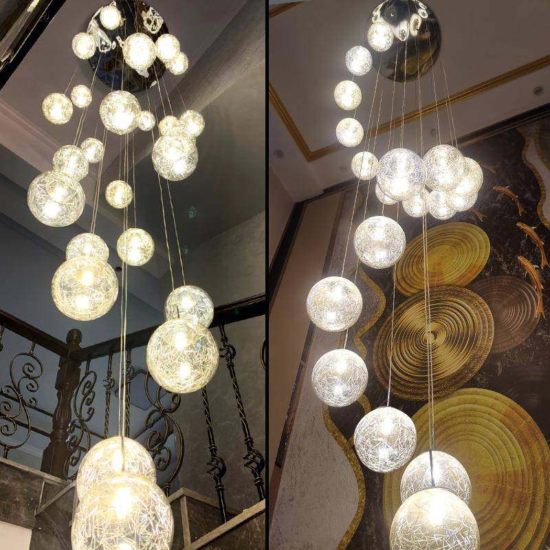 楼632梯吊灯楼别墅挑高客厅灯网红楼lof复t式自建房旋转梯间专用