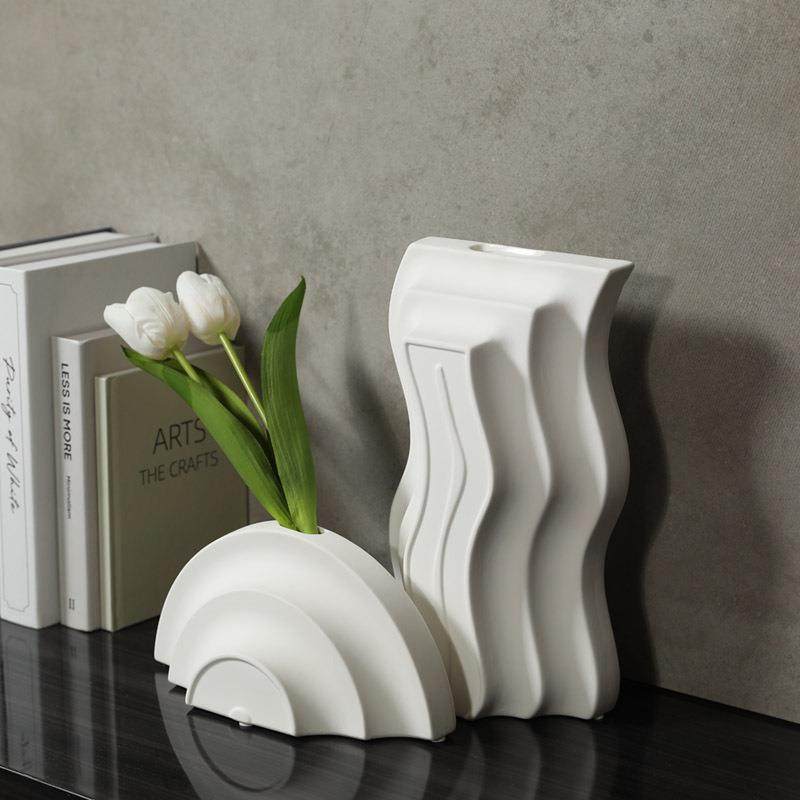 北白色陶瓷厅花KTJ瓶客创意欧简约桌面装饰插花器玄关柜子软装摆,家居饰品,花瓶,淘宝优惠券,粉丝福利购,淘宝优惠卷