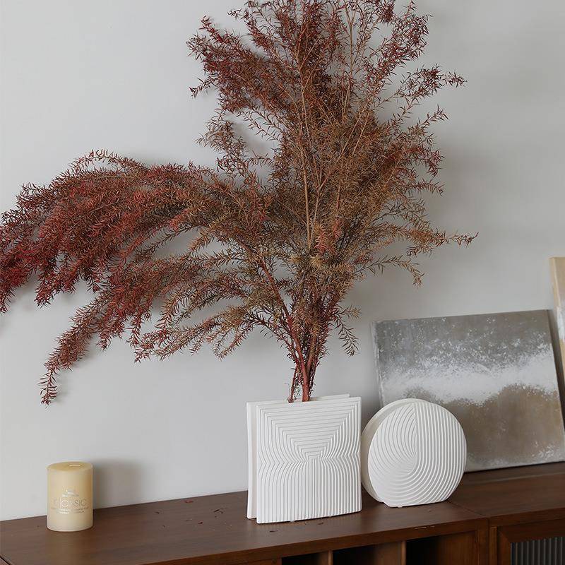 ins简约白艺客色厅桌面陶瓷花瓶摆件北欧意装饰摆创EJF术件插花花