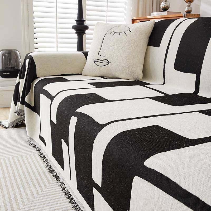 尔雪尼约沙发盖巾新款黑白MZR-77-0四盖季通用全轻奢布艺沙发巾简,居家布艺,沙发套,淘宝优惠券,粉丝福利购,淘宝优惠卷