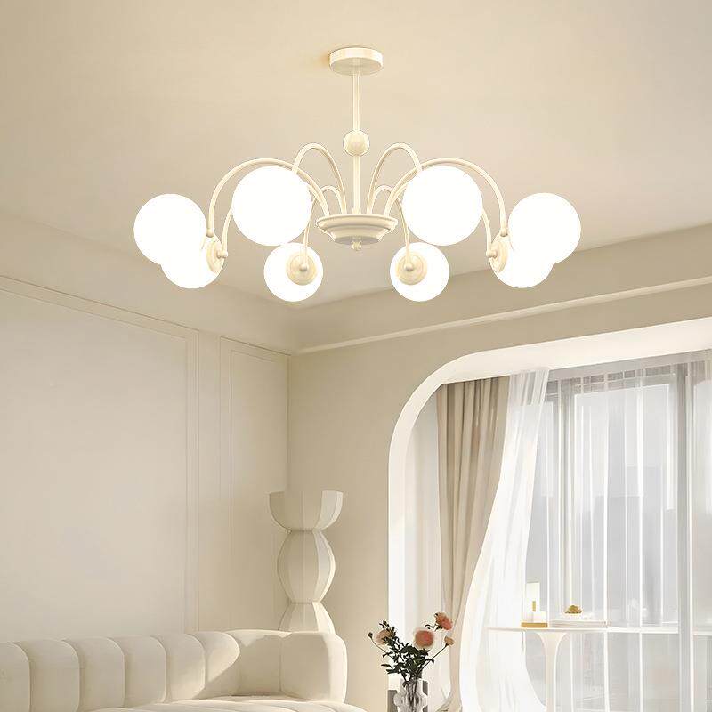 客法式692古风厅吊灯豆圆中球餐厅灯奶油复古护眼主卧室书房中魔