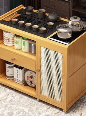 移动小茶桌体家水用茶台实木车烧茶55478壶一茶水柜带轮茶边几客