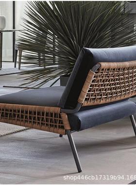 北欧户外藤编沙院发SF-3008T室内创意家具花园椅几藤桌椅休闲别墅
