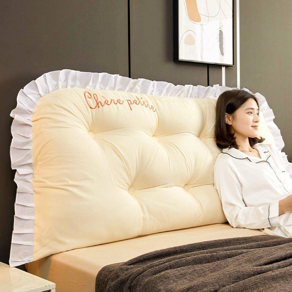温暖居家米床黄刺绣头软包护腰休DD-A052靠背床上靠垫榻榻闲靠米