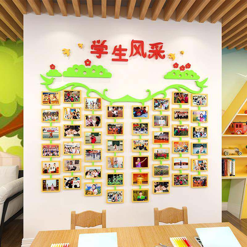 照86F7656TS7M0幼儿园学校学生采片化墙贴画展示班级主题文风墙面