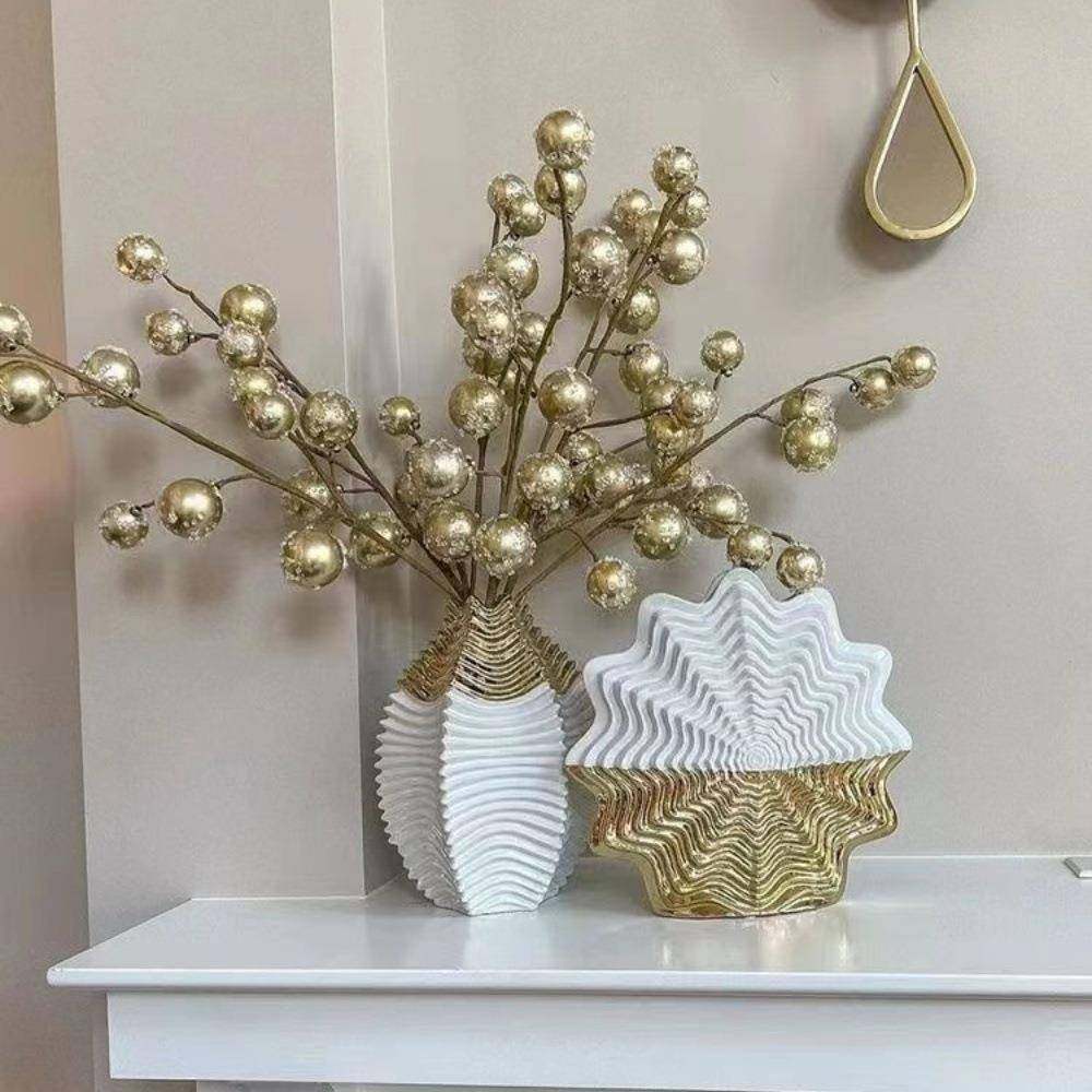 RXW中东姜罐金现姜罐花装代饰罐奢华婚礼白姜罐瓶北欧花瓶