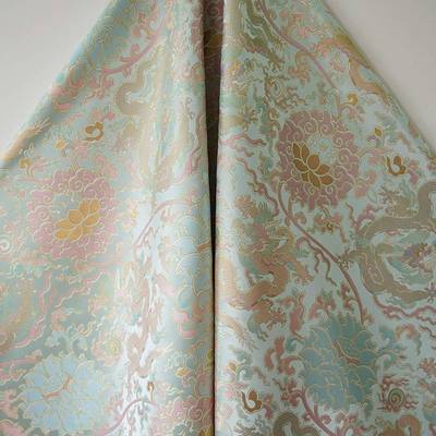 新年JDL-P3-4款仿锦汉服色织宋布料国服风马甲金丝拜提花面料