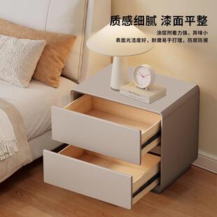 烤漆床头柜现代木简约意实ML8802式风免安柜装卧室床边感储物柜