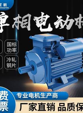 单相电机29220V小型铜两相0.752/1.机1/1.5/.2/3/4KW全异步电动马