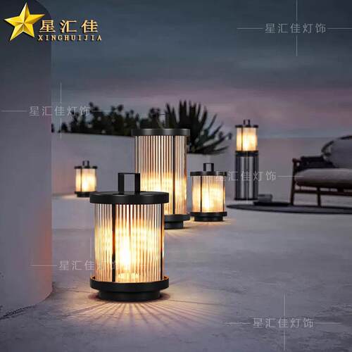 太阳能手提灯户圆长虹手防水花园别草地院子接墅电款室外庭院景观