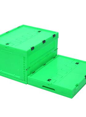 50箱0-300绿色拦腰式折叠塑料可折叠业周转箱P工箱500-300P折叠塑