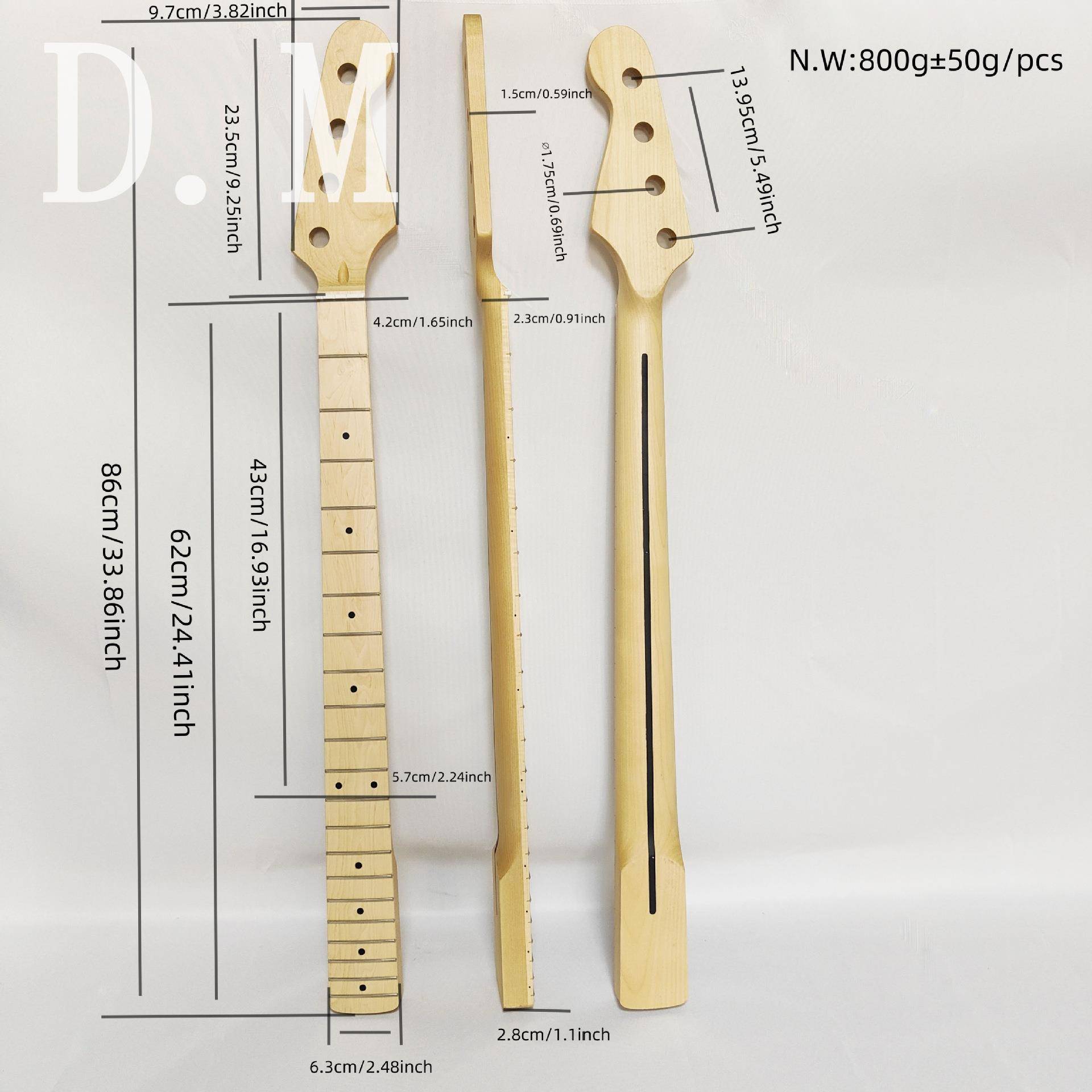 木材1类吉他配件琴颈PB电贝司柄料2品枫柄木电XHL贝斯成品吉他琴3