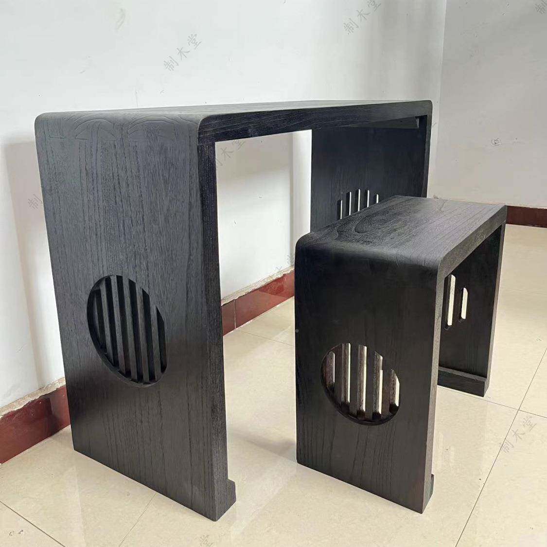 燕尾榫古琴桌烧桐木桌凳体茶共鸣实木仿古琴整桌514国学包邮桌书