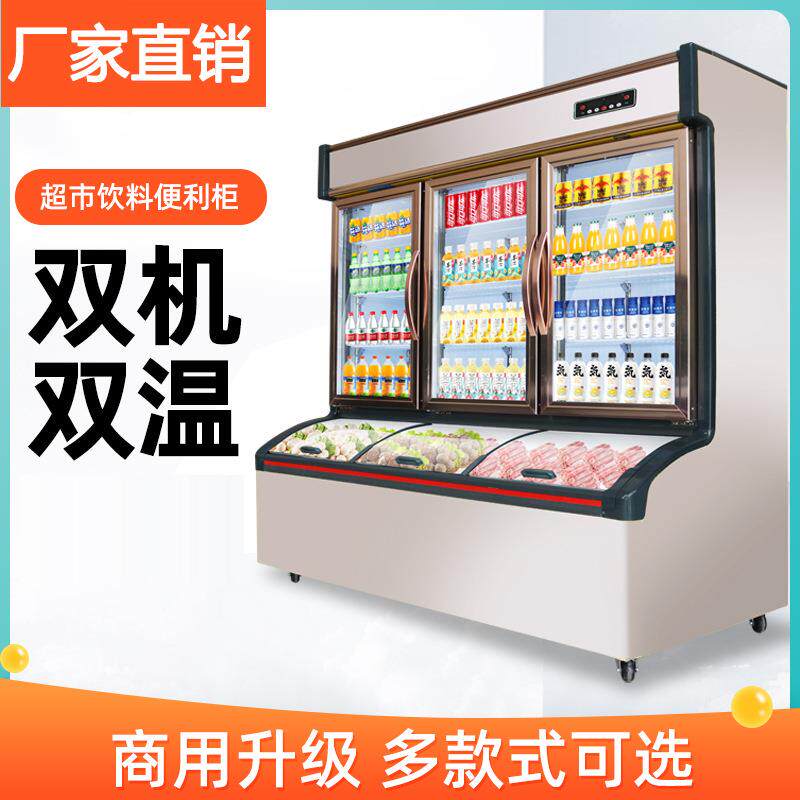 保便店569展利示柜藏冷冻柜冷冰箱商用子母冰柜冰淇淋立式鲜柜饮