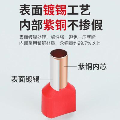 凯士通双线型TTE1508/115008/151/1512管形预绝接缘端头紫铜线端E