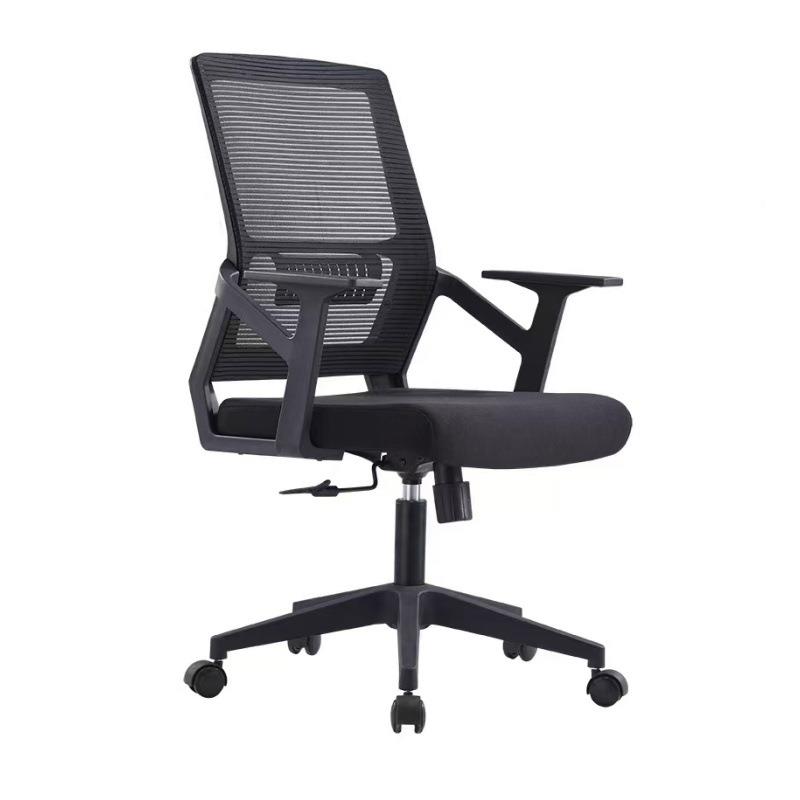 简约舒网JDP家用电脑椅布适透职员办公椅子升降旋转滑轮转椅气椅