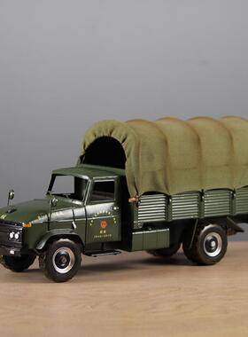 仿真复古解放CA141运输铁1237车模型饰艺大号老式重卡收藏装品摆