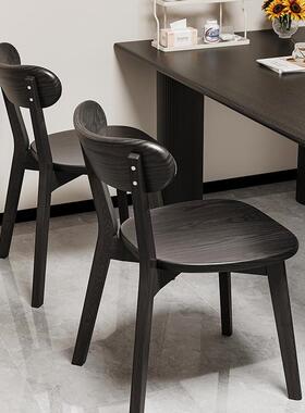 木椅子家用餐现代风餐实谈厅黑色椅餐桌椅休闲餐饮商用FPG洽凳子m
