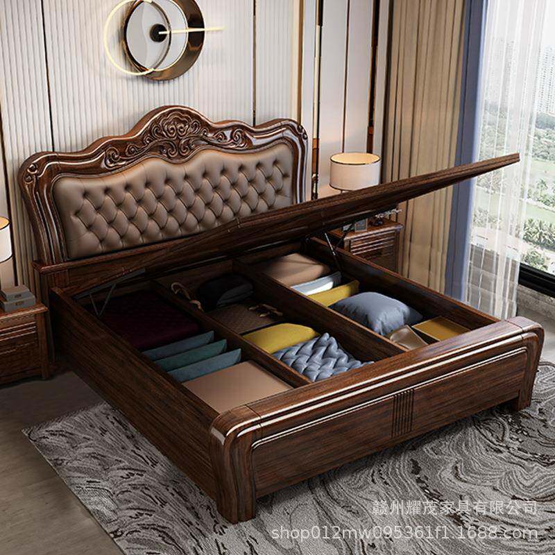 现金丝檀实木床2025箱年新款1米5木的双人床代简约家用体sdsd储物