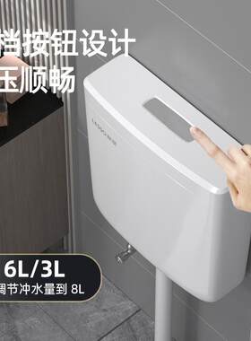 9壁挂式洗水箱双按W水箱325生厕所蹲冲厕卫间通用冲洗水箱