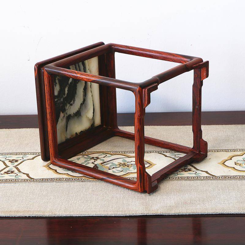 红花木托架方红形底天然酸枝实木小花几XRO奇石盆盆景架摆件装饰