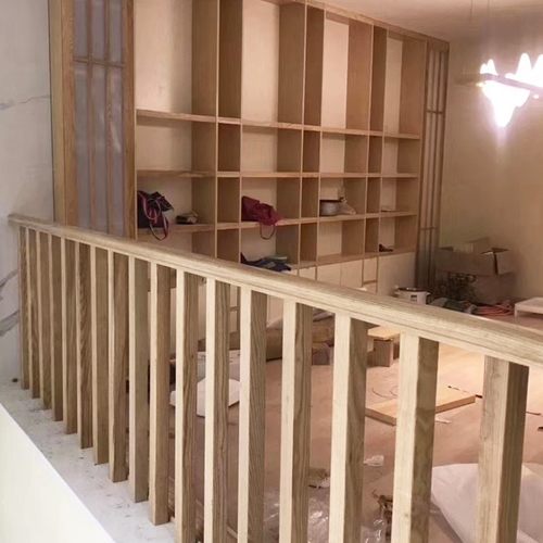 实木楼梯护栏扶手立柱阳台栏杆阁楼防护围栏烤漆简易原木简约现代