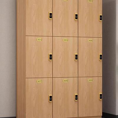 原色衣柜员工柜木质木理发店存包柜985健身房伽储物柜瑜美发更店