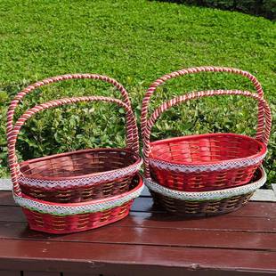 款 柳编编大号果篮水藤篮网红手提篮F99M9SMH送礼篮鸡蛋篮采摘新篮