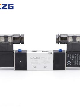 亚德客型4通V30C/E/P双2头电磁阀4V330-1FUF0三位五气动电磁阀ACC