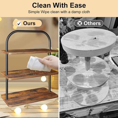 创意木桌面收纳架多储小物架实木SJY10005置物架奶油蛋质糕零食放