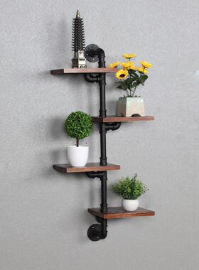 复美式铁艺水管72383墙上厅置物架咖啡创意绿植展示架古餐厅装饰