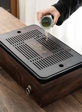 大号便携式多功能收纳盒蓄水茶盘台功茶夫具1200056套装用简约茶