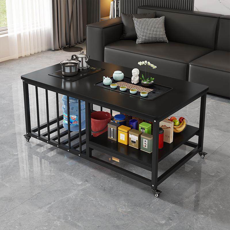 茶桌移带轮茶几不钢锈中式UPD收纳台简易茶带烧水壶茶动桌全套一