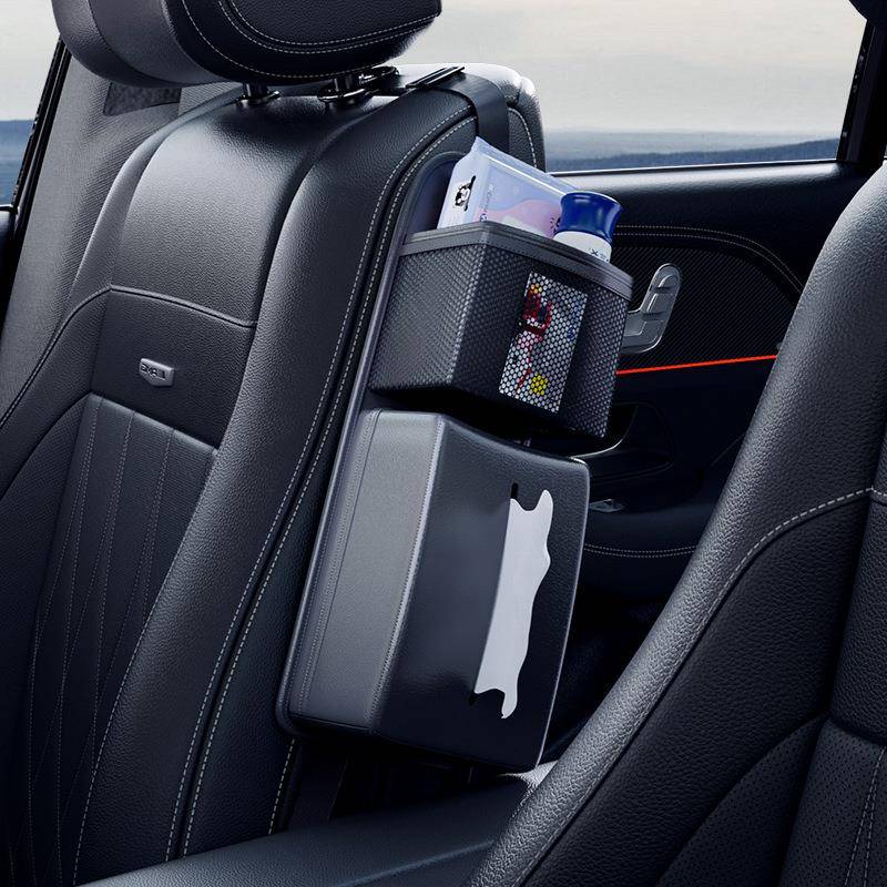 车载纸侧巾盒汽车座椅巾面纸包收车内挂46656袋多功能纸抽盒置物