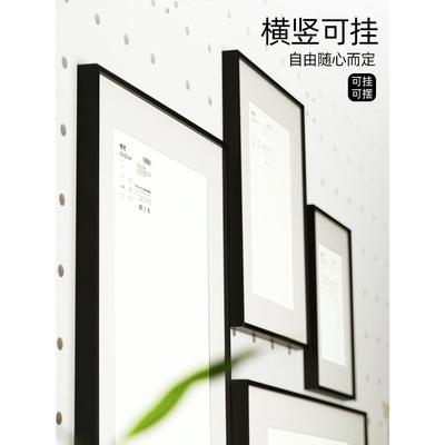 黑色相框挂A4证书A3执墙照ERE架裱4K8k50x7框060x90窄画框装海报