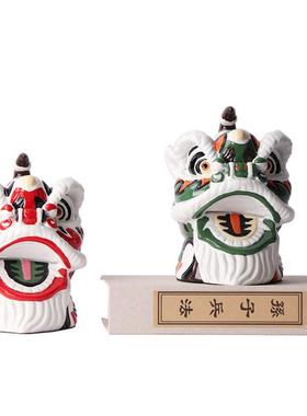 创意新式禅意国国风醒狮舞狮树脂摆件样小792.1130板房博潮古架艺