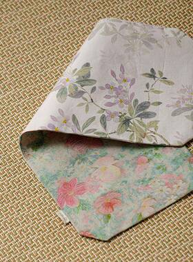 言纯工手布艺弥席双面防水刺绣桌46626旗莫奈茶风茶道配件中式茶