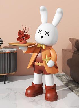 爱兔子落地电托盘收QJ2547可纳摆件客厅视迁柜地台沙发旁门店开业